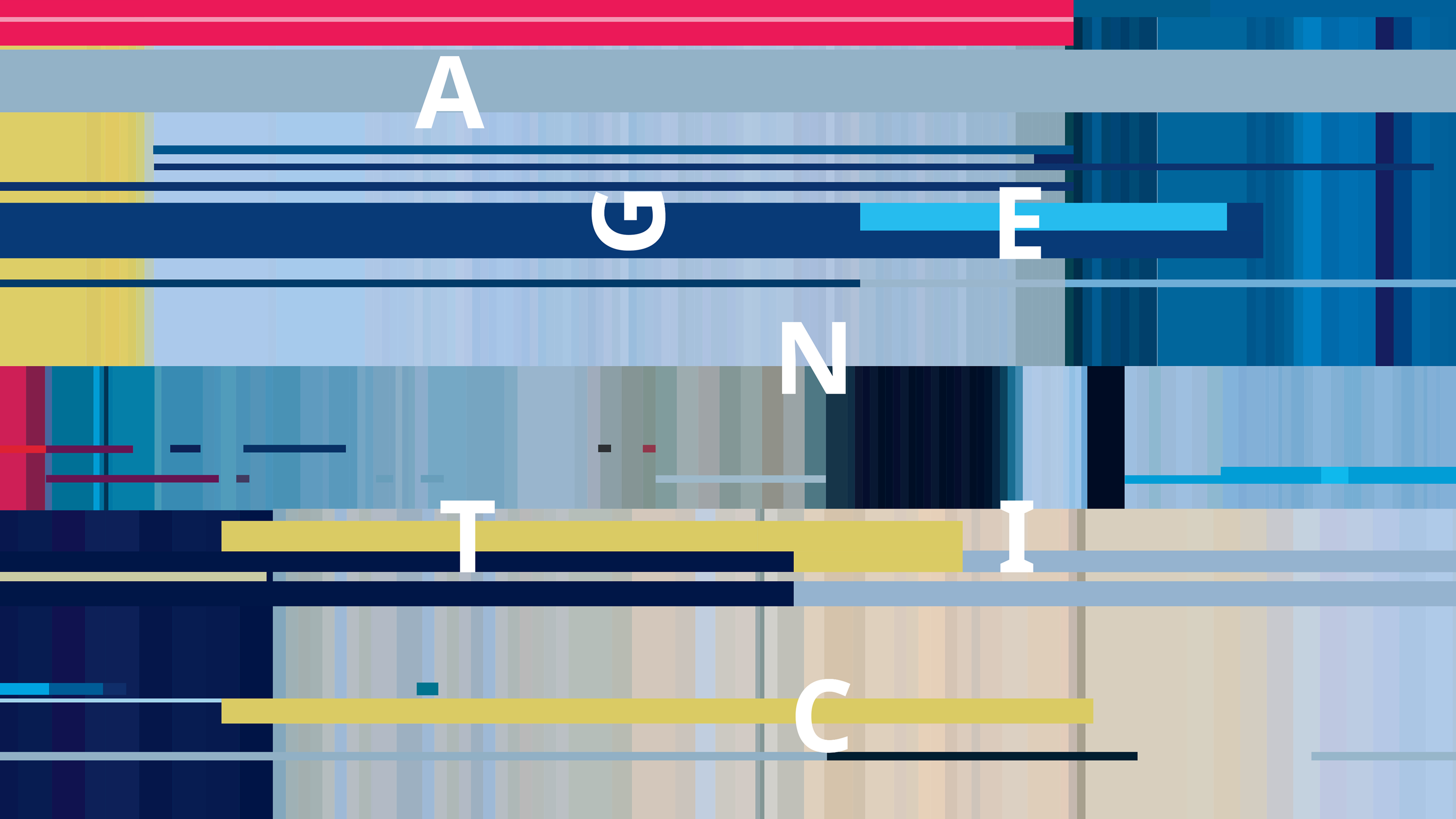 Abstract illustration with the letters to form the word "Agentic"