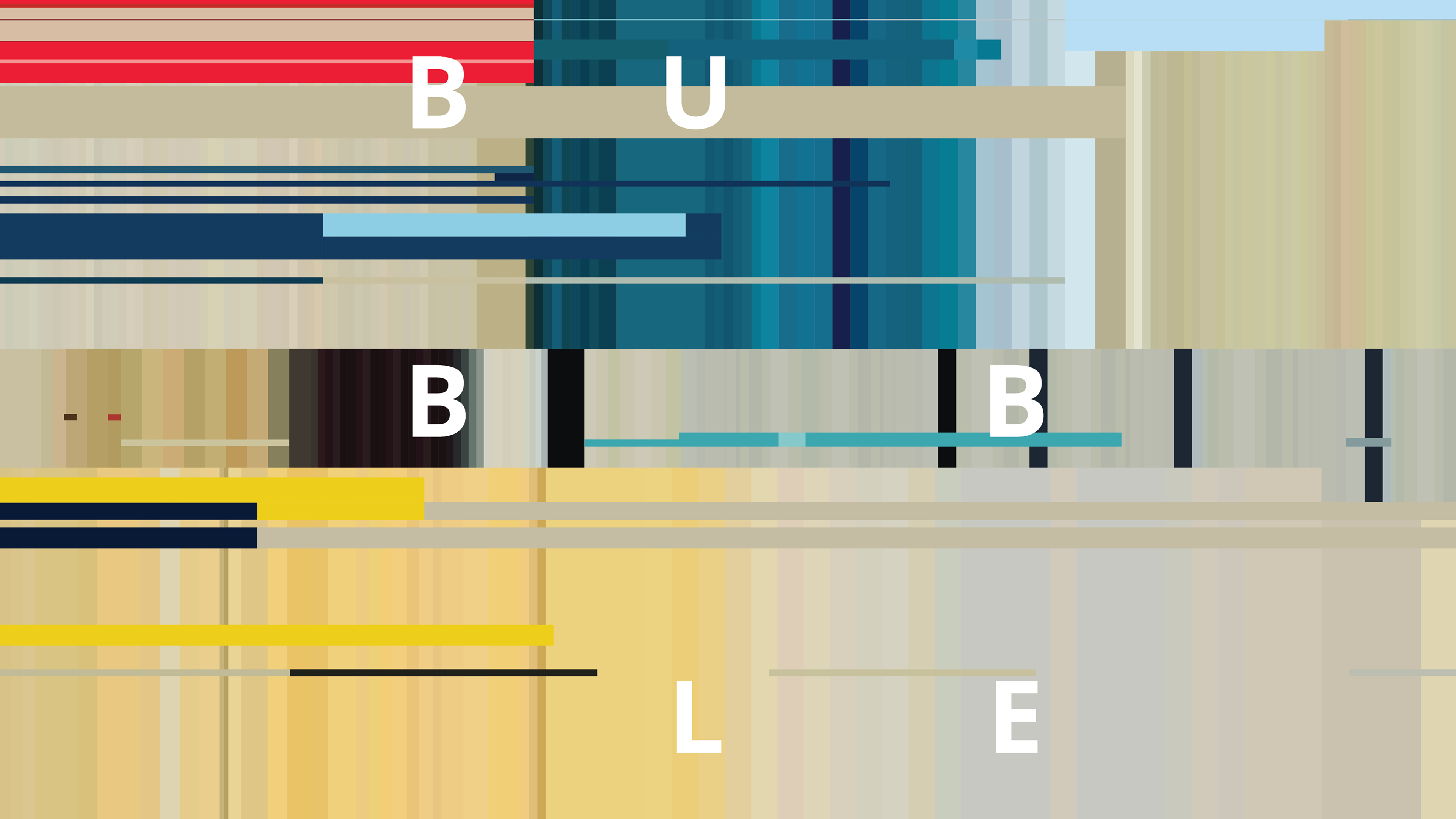 Abstract illustration with the letters to form the word "Bubble"