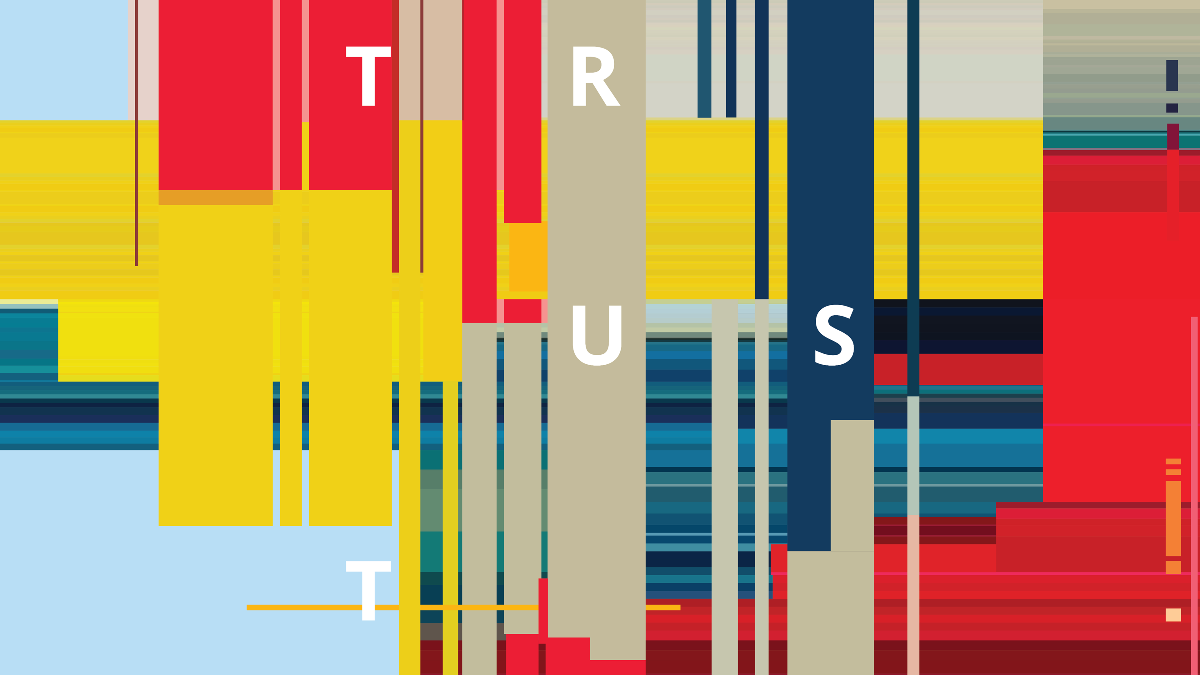 Abstract illustration with the letters to form the word "Trust"