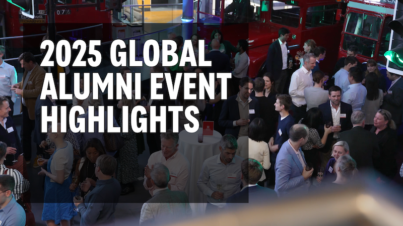 Photography of a group of people at an alumni event.