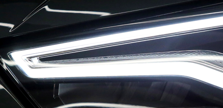 Close up photography of a car light.